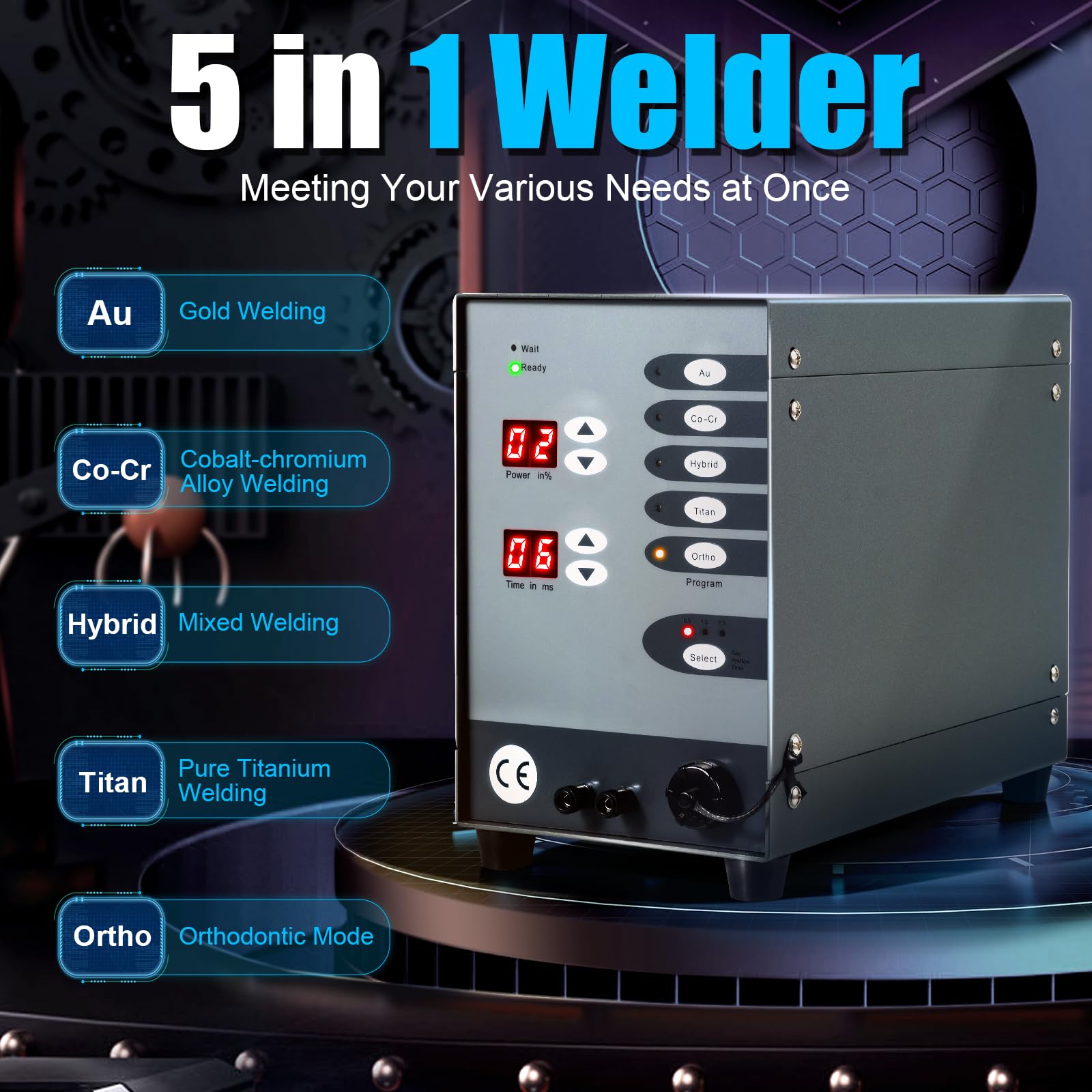 Automatic CNC Spot Welder Arc Welding Machine Professional Spot Welding Machine Pulse Argon Arc Welder Kit for DIY Jewelry Repair Gold and Hardware Workpiece Welding, 110V / 60HZ