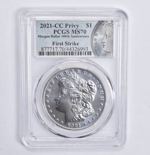 2021 CC Morgan Silver Dollar 21XC CC Mint Mark $1 $1 PCGS MS-70