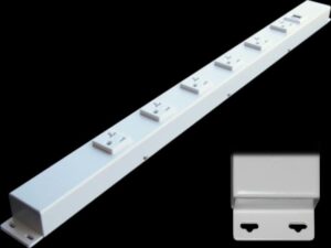 24” hardwired power strip (no power cord), 6 (nema 5-20r) vertical outlets (not tamper resistant), with ears (mounting tabs on both ends), 20 amp, usb, white