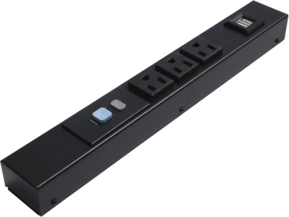 12” 3-Outlet Hardwired Power Strip, ALCI, USB