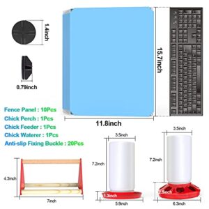 Baby Chicken Supplies, Chicken Brooder Box for Chick Starter Kit with Chick Perch Feeder and Waterer, 4-in-1 Bundles of Home Poultry Essential for Baby Chick, Duck and Quail