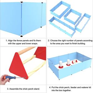 Baby Chicken Supplies, Chicken Brooder Box for Chick Starter Kit with Chick Perch Feeder and Waterer, 4-in-1 Bundles of Home Poultry Essential for Baby Chick, Duck and Quail