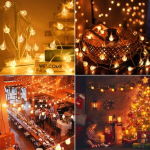 OMIKA Globe Outdoor String Lights Plug in, Connectable 66ft 120LED Crystal Ball Lights Waterproof Remote, 18 Colors Decorative Lights for Patio Umbrella Tent Garden Eaves Party Indoor Christmas Décor
