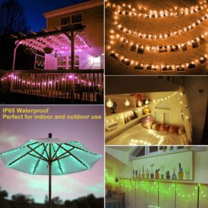 OMIKA Globe Outdoor String Lights Plug in, Connectable 66ft 120LED Crystal Ball Lights Waterproof Remote, 18 Colors Decorative Lights for Patio Umbrella Tent Garden Eaves Party Indoor Christmas Décor