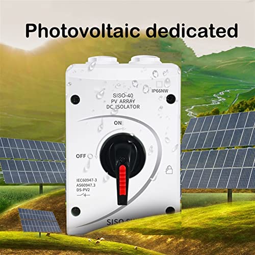 CEKGDB 1 PCS Solar Electrical Isolator Switch 1000V DC Isolator Switch with 2 Pairs Solar Connectors for Solar Power System