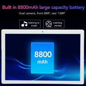 Septpenta 10in Tablet for Android 11, 4G RAM 8GB ROM, Octa Core CPU Processor, Front 8MP Rear 13MP, 1920X1200 HD IPS Display, 8800mAh Battery Gaming Tablet for Adults and Kids(USA)