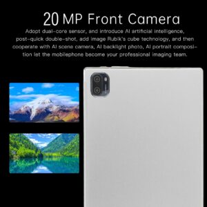 Pomya 10.1in Tablet,2.4 5G WiFi Dual Band Tablet,4G Calling Tablet for Android11,8MP 20MP Dual Camera,8 Core CPU,6000mAh Rechargeable Battery, Kids Friends