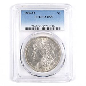 1886 o morgan dollar au 58 pcgs 90% silver us coin sku:i2876