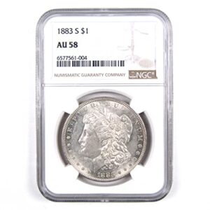 1883 s morgan dollar au 58 ngc 90% silver us coin sku:i3027