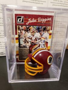 john riggins washington football mini helmet card display collectible rb auto shadowbox autograph
