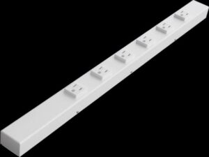 24" 6-outlet hardwired power strip white