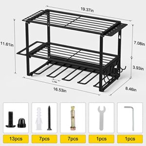 LMAIVE Power Tool Organizers and Storage for Organization, 3 Layers Heavy Duty Metal Drill Holder Wall Mount, Utility Storage Rack for Cordless Drill