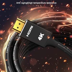 Capshi Fiber Optic Hdmi Cable 150ft/45M | 4K in-Wall CL3 Rated Long HDMI Cable 2.0 Support HDR10 8/10bit 18Gbps HDCP2.2 ARC | High Speed HD Shielded Cord Compatible with Roku TV/Laptop/PC/HDTV