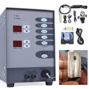 Permanent Jewelry Welder Kit, Automatic Spot Welder Pulse Argon Arc Welding Machine Jewelry Welder, for Jewelry Restoration, 50-600A, with Welding Loop Clamp, Pressure Gauge, Tweezers