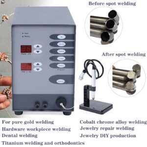 Permanent Jewelry Welder Kit, Automatic Spot Welder Pulse Argon Arc Welding Machine Jewelry Welder, for Jewelry Restoration, 50-600A, with Welding Loop Clamp, Pressure Gauge, Tweezers