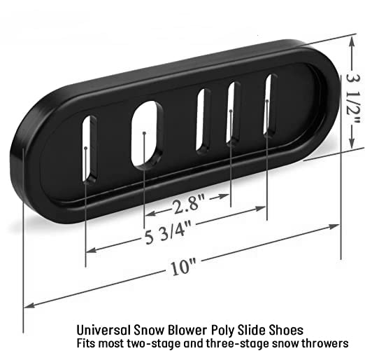 Universal Snow Thrower Slide Shoes (2 Pack) 490-241-0010 Fits Most 2-and 3-Stage Throwers Snowblower Skid Shear Pins Carriage Bolts Includes Mounting Hardware for MTD Troy-Bilt Yard Machines