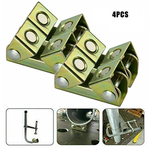 Welding Magnets Clamps 4pcs V Type Welding Jig Adjustable Magnetic Welding Clamps V Pads Fixture Holder Strong Welder Hand Tool