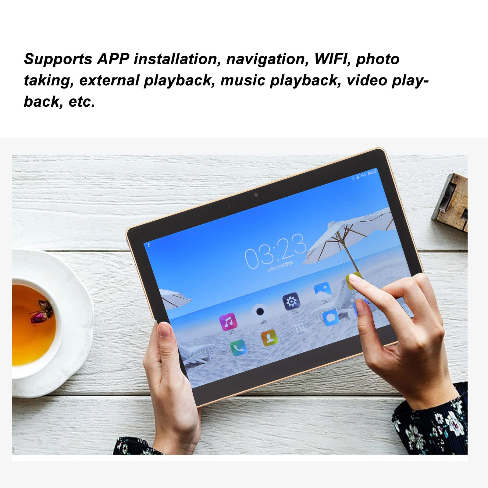 Pomya Tablet, 10.1 Inch 1280x800 IPS HD Tablet for Android 5.1, 1GB RAM 16GB ROM 8 Core Tablet Supports Small Memory Card, 3G Network PC Tablet for Daily Life