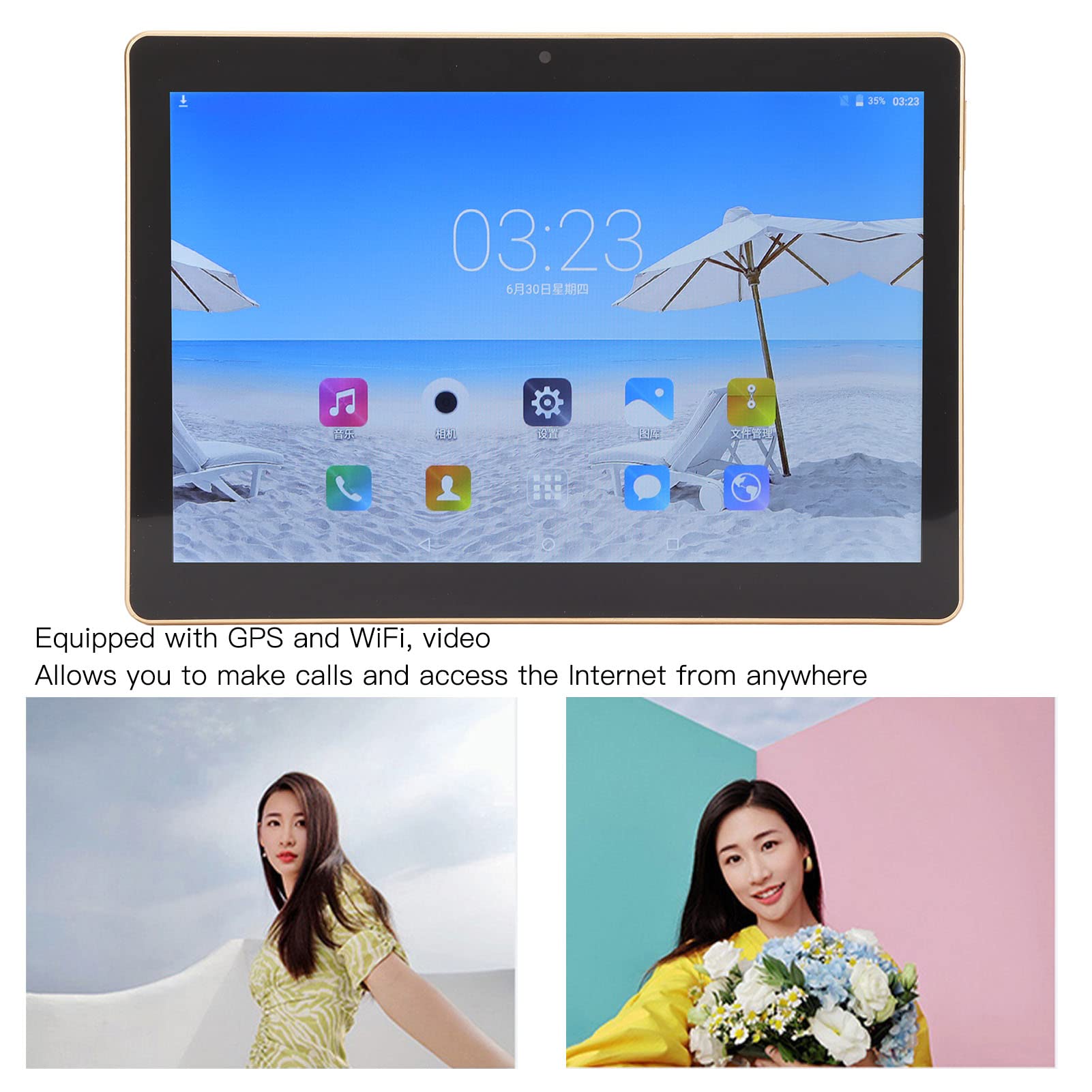 Pomya Tablet, 10.1 Inch 1280x800 IPS HD Tablet for Android 5.1, 1GB RAM 16GB ROM 8 Core Tablet Supports Small Memory Card, 3G Network PC Tablet for Daily Life