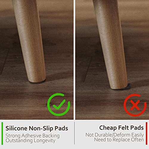 CozyFrog 16 PCS Furniture Pads, Non Slip Silicon Self Adhesive Pads, Chair Leg Floor Protectors for Hardwood Floors, Rubber Feet Pads for for Furniture Feet Chair Legs, 16-Pack 2-1/2" Square