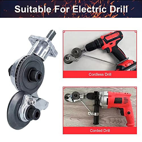 Electric Drill Shears Attachment Cutter Nibbler, Sheet Metal Cutter Drill Attachment, Alternative to Hand Tin Scissors, with Carrying Case, Power Drill Shearing Plate Cutting Adapter Tools