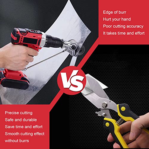 Electric Drill Shears Attachment Cutter Nibbler, Sheet Metal Cutter Drill Attachment, Alternative to Hand Tin Scissors, with Carrying Case, Power Drill Shearing Plate Cutting Adapter Tools