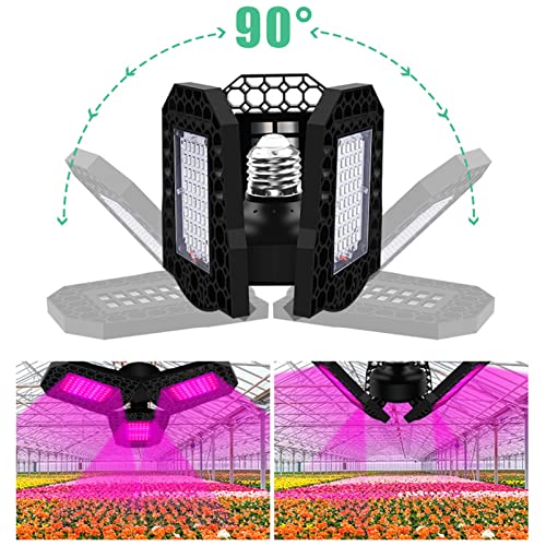 Plant Grow Light, Red and Blue Spectrum Plant Growth Lamp Plug in 80W 3 Universal Blades for Indoor Bonsai