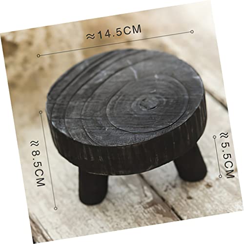 ifundom Wooden Potted Plant Stand Flower Pot Display Stand Dessert Stand House Plants Indoors Live Black Round Tray Coffee Tray Tea Trays for Serving Wood Riser Mouton Potted Flower Small