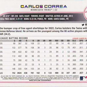 2022 TOPPS UPDATE #US39 CARLOS CORREA TWINS BASEBALL MLB