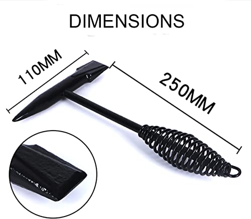 Welding Chipping Hammer with Coil Spring Handle, Wire Brush. Shock-Dampening Steel Rust Removal (1 PCS Hammer)