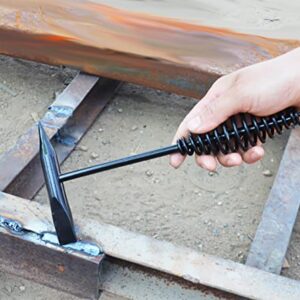 Welding Chipping Hammer with Coil Spring Handle, Wire Brush. Shock-Dampening Steel Rust Removal (1 PCS Hammer)