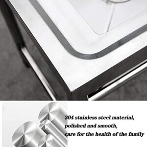 Free Standing Utility Sink Commercial Grade Laundry Tub Culinary Sink for Outdoor Indoor, Garage, Restaurant, Kitchen, Laundry/Utility Room, 304 Stainless Steel 50x50x80cm