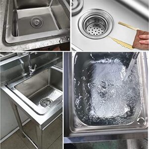 Free Standing Utility Sink Commercial Grade Laundry Tub Culinary Sink for Outdoor Indoor, Garage, Restaurant, Kitchen, Laundry/Utility Room, 304 Stainless Steel 50x50x80cm