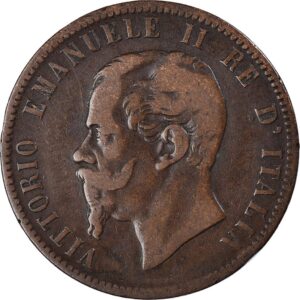 1862 -1867 10 centesimi historical italian coin. issued ender king vittorio emanuele ii." father of the fatherland" who unified and created modern italy. 10 centesimi graded by seller circulated condition