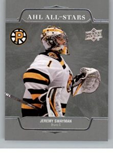 2021-22 upper deck ahl all-stars #as-1 jeremy swayman rc rookie providence bruins hockey trading card