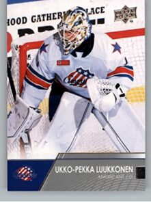 2021-22 upper deck ahl #54 ukko-pekka luukkonen rc rookie rochester americans hockey trading card