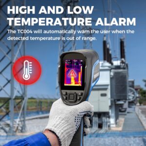 TOPDON TC004 Thermal Imaging Camera, 256 x 192 IR High Resolution 12-Hour Battery Life Handheld Infrared Camera with PC Analysis and Video Recording Supported, 16GB Micro SD Card