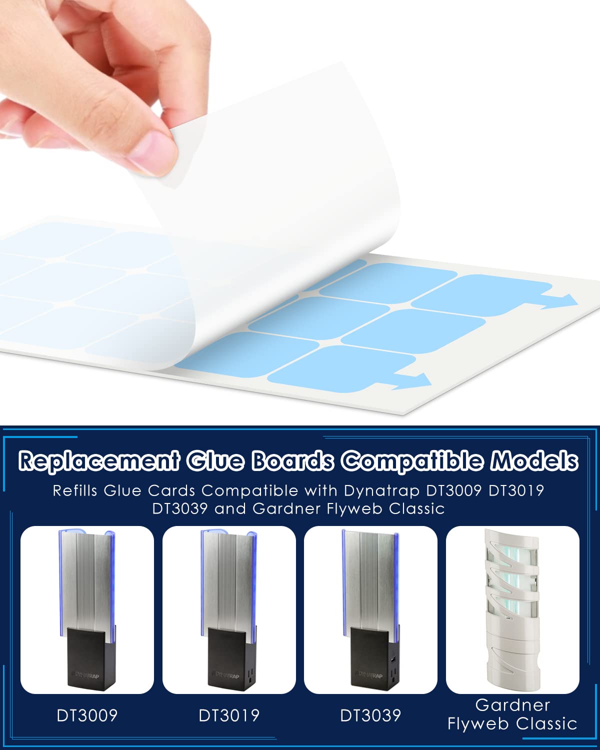 PACETAP 25 Pack Replacement Glue Boards for Dynatrap DT3009 DT3019 DT3039, Indoor Dynatrap Refills Dynatrap Glue Card, Sticky Refillable Glue Boards for Dynatrap