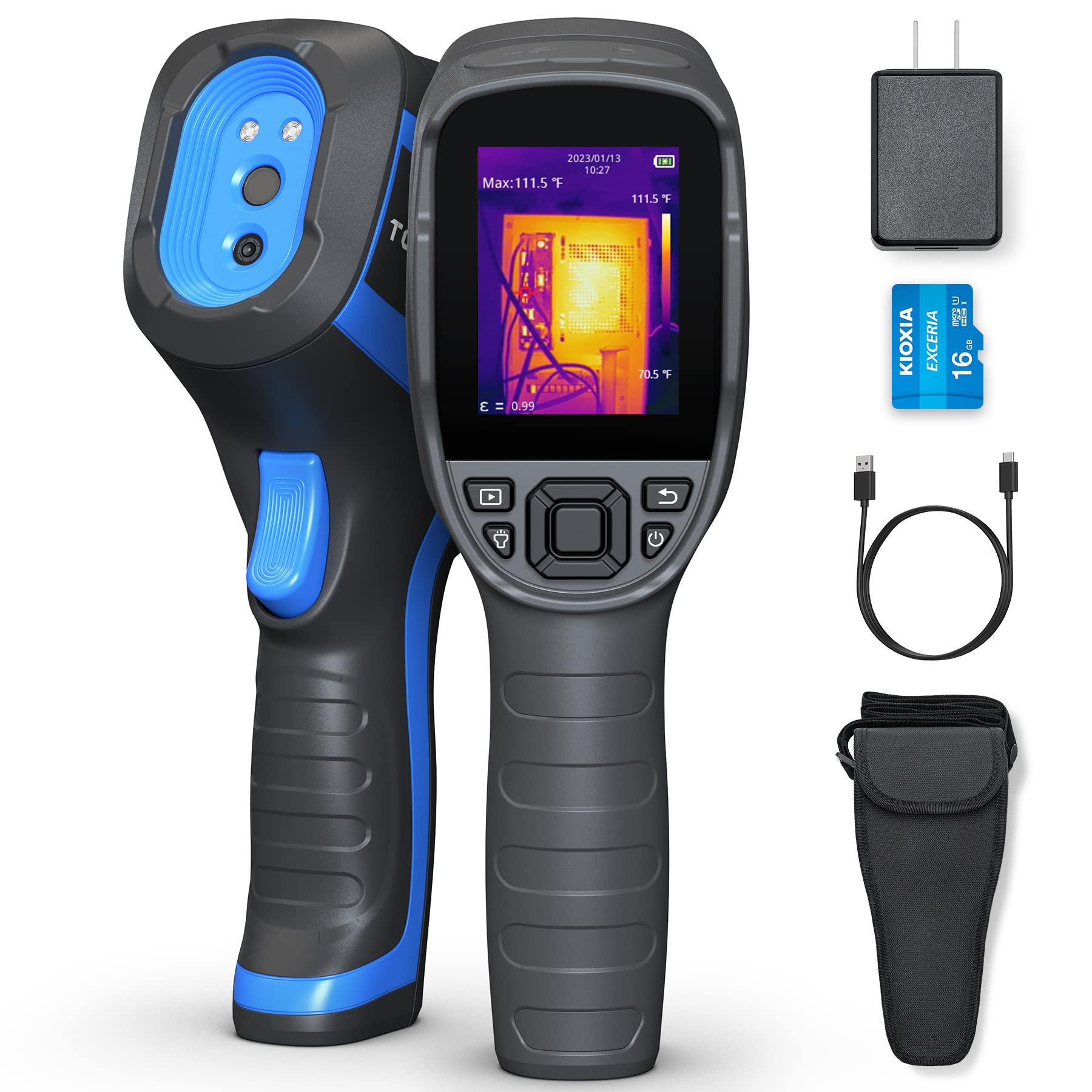 TOPDON TC005 256 x 192 IR High Resolution Dual-Camera Thermal Imaging Camera with 12-Hour Battery Life and 2MP Visual Light Camera, -4°F~1022°F Handheld Infrared Thermal Imager with PC 2D/3D Analysis