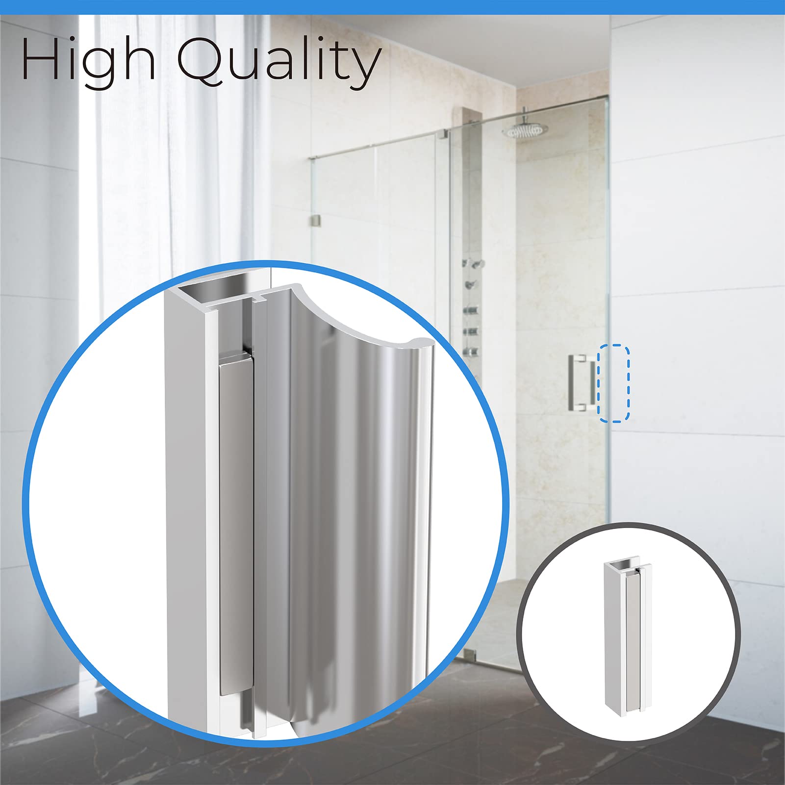 Shower Door Magnet - 3" Long Glass Shower Door Magnet Replacement for Swing Shower Doors Shower Door Handles Shower Door Strike Jamb