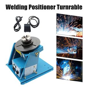 110V 50Hz Rotary Welding Positioner Turntable Table, 10Kg Horizontal Loading Capacity Welder Positioning Turntable, 0-90° Table Turning Angle Welding Positioner Turntable Machine