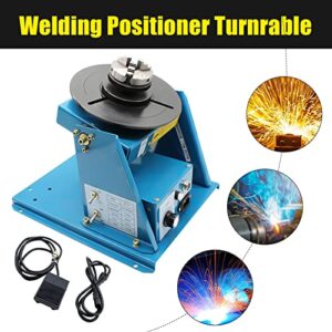 110V 50Hz Rotary Welding Positioner Turntable Table, 10Kg Horizontal Loading Capacity Welder Positioning Turntable, 0-90° Table Turning Angle Welding Positioner Turntable Machine