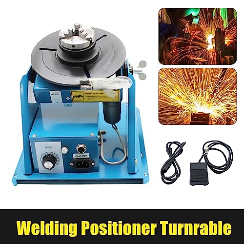 110V 50Hz Rotary Welding Positioner Turntable Table, 10Kg Horizontal Loading Capacity Welder Positioning Turntable, 0-90° Table Turning Angle Welding Positioner Turntable Machine