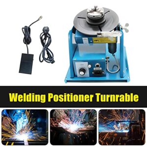 110V 50Hz Rotary Welding Positioner Turntable Table, 10Kg Horizontal Loading Capacity Welder Positioning Turntable, 0-90° Table Turning Angle Welding Positioner Turntable Machine