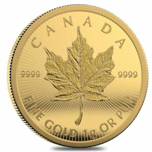 2022 - current royal canadain mint 50 cents canadian gold coin. 1 gram maple leaf .9999 purity coin. 50 cents graded by seller. uncirculated