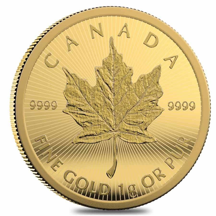 2022 - Current Royal Canadain Mint 50 Cents Canadian Gold Coin. 1 Gram Maple Leaf .9999 Purity Coin. 50 cents Graded By Seller. Uncirculated