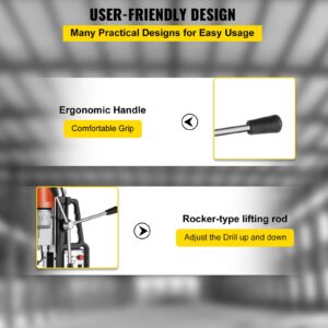 VEVOR 1680W MD50 Magnetic Drill 300 RPM Spindle Speed Electric Magnetic Drilling System with 2 Inch Boring Diameter and 2900 LBS Magnet Force