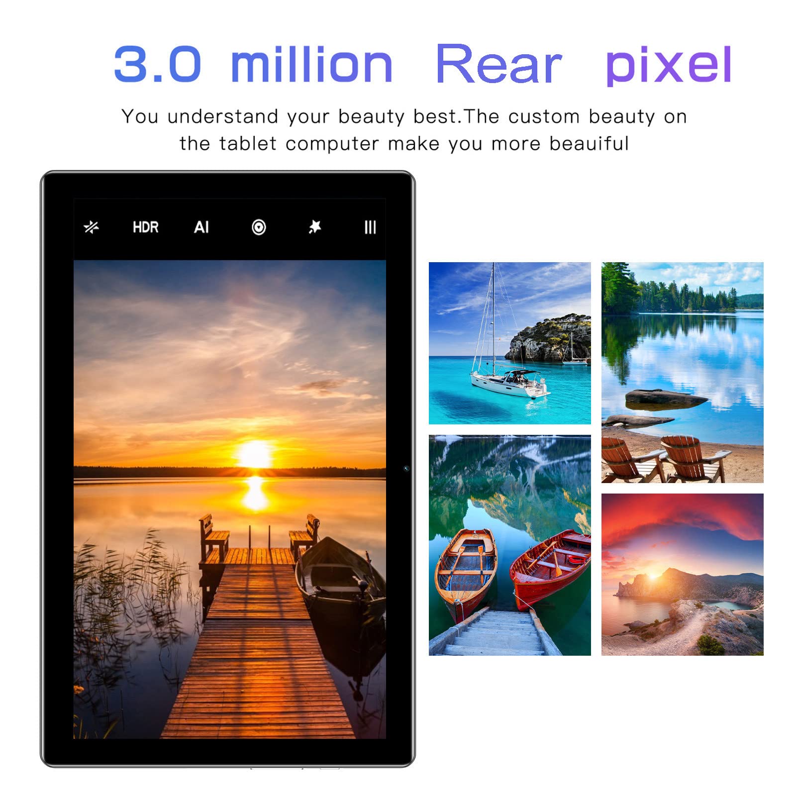 MIANHT HD Screen Upgrade 10.1 Inch Ultra-Thin HD Tablet Computer 10 Core IPS WiFi Bluetooth Android Voice Call Game Tablet Front and Back Dual Camera, 29*20*5.5cm