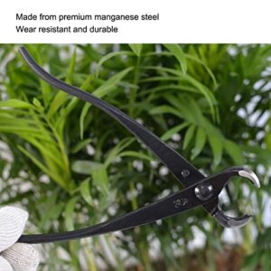 OKJHFD 8.3in Bonsai Tools, Manganese Steel High Strength Ergonomic Handle Tree Cutter, Straight Edge Pliers Trimmer Gardening Tools,Matt Black