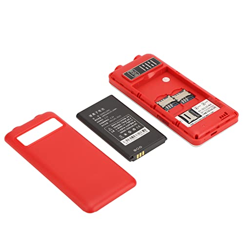 Multifunction Mobile Phone, G600 Mobile Phone, Large Keyboard, Lower Power Consumption, Onetouch SOS Dual Card, Dual Standby for Children at Home (Red)